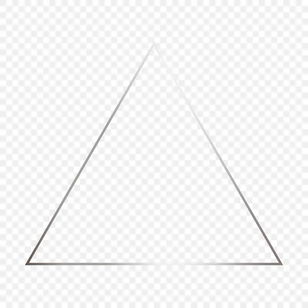 透明背景下孤立的银色发光三角形框架 具有发光效果的新框架 矢量说明 — 图库矢量图片