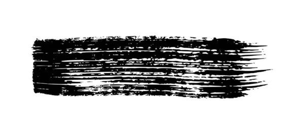 Black Grunge Brush Stroke Painted Ink Stripe Ink Spot Isolated — Stock Vector