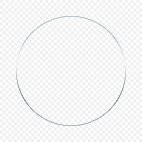 Zilverkleurige Gloeiende Cirkel Frame Geïsoleerd Transparante Achtergrond Glanzend Frame Met — Stockvector