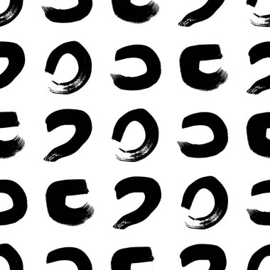 Kusursuz desenli, el çizimi, beyaz zemin üzerine çizilmiş karalama çemberleri. Soyut grunge dokusu. Vektör illüstrasyonu