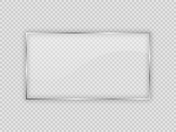 Γυάλινη Πλάκα Ορθογώνιο Πλαίσιο Που Απομονώνεται Διαφανές Φόντο Εικονογράφηση Διανύσματος — Διανυσματικό Αρχείο