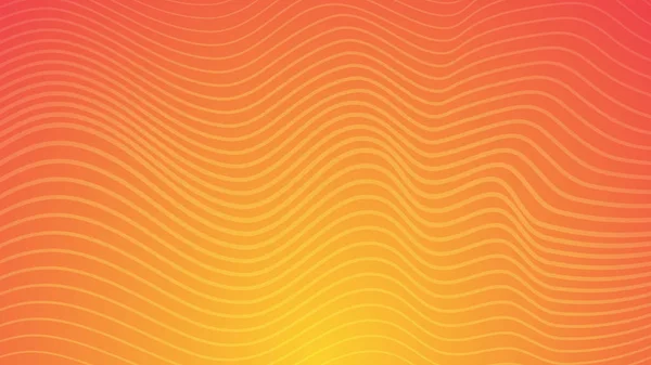 波状の線でモダンなカラフルなグラデーションの背景 オレンジ色の幾何学的抽象的なプレゼンテーションの背景 ベクターイラスト — ストックベクタ