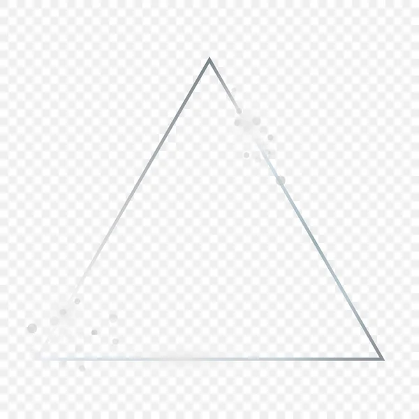 银色发光三角形框架与火花隔离在透明的背景 具有发光效果的新框架 矢量说明 — 图库矢量图片