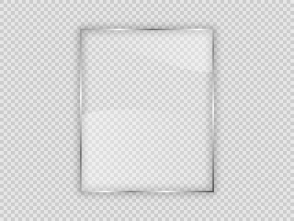 Glasplatte Vertikalen Rahmen Isoliert Auf Transparentem Hintergrund Vektorillustration — Stockvektor