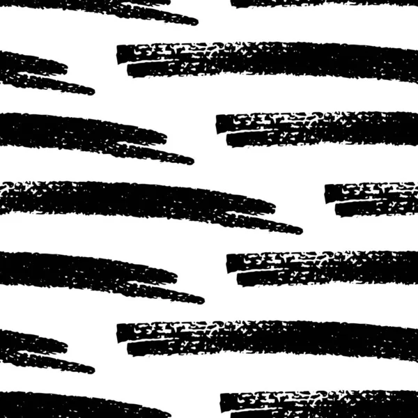 无缝隙图案 黑色标记笔画 抽象形状 白色背景 矢量说明 — 图库矢量图片