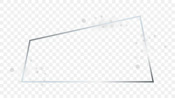 Marco Trapezoidal Brillante Plateado Con Destellos Aislados Sobre Fondo Transparente — Archivo Imágenes Vectoriales