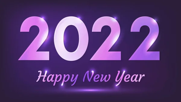 2022年新年背景 抽象的霓虹灯背景 圣诞假期贺卡 传单或海报灯 矢量说明 — 图库矢量图片