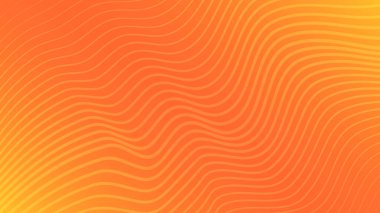 Dalgalı çizgileri olan modern renkli bir arkaplan. Turuncu geometrik soyut sunum arkaplanı. Vektör illüstrasyonu