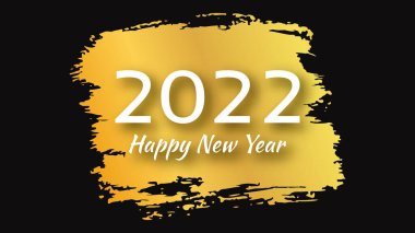 2022 Mutlu Yıllar Altın Özgeçmişi. Noel bayramı tebrik kartı, broşür ya da posterler için karanlığa beyaz bir yazı iliştirilmiş soyut arkaplan. Vektör illüstrasyonu