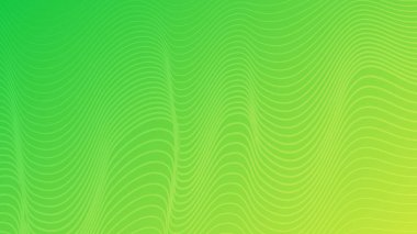 Dalgalı çizgileri olan modern renkli bir arkaplan. Yeşil geometrik soyut sunum arkaplanı. Vektör illüstrasyonu