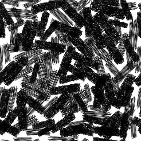 Απρόσκοπτη Μοτίβο Πινελιές Από Μαύρο Μολύβι Αφηρημένα Σχήματα Λευκό Φόντο — Διανυσματικό Αρχείο