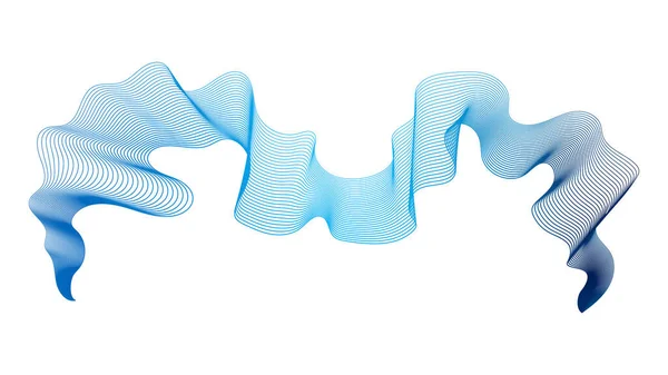 在白底上有蓝波梯度线的背景摘要 现代技术背景 波浪设计 矢量说明 — 图库矢量图片