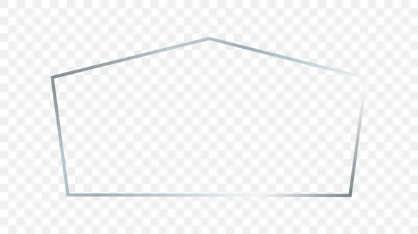 Argent Cadre Forme Tétragone Lumineux Isolé Sur Fond Transparent Cadre — Image vectorielle