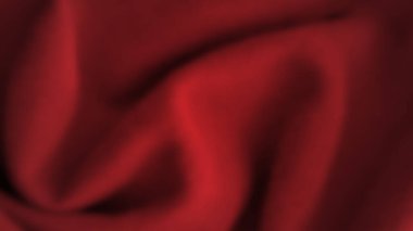 Buruşuk kumaşlı soyut bir arkaplan. Boş uzayı olan koyu kırmızı gerçekçi ipek dokusu. Vektör illüstrasyonu