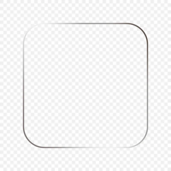 Silber Glühende Runde Quadratische Rahmen Isoliert Auf Transparentem Hintergrund Glänzender — Stockvektor