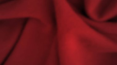 Buruşuk kumaşlı soyut bir arkaplan. Boş uzayı olan koyu kırmızı gerçekçi ipek dokusu. Vektör illüstrasyonu