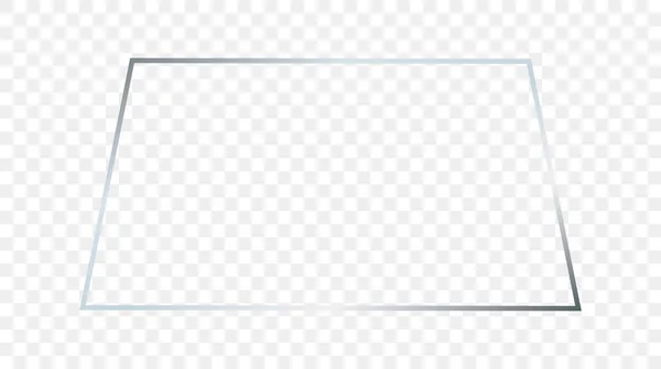 Ασημί Λαμπερό Τραπεζοειδές Πλαίσιο Σχήματος Απομονώνονται Διαφανές Φόντο Γυαλιστερό Πλαίσιο — Διανυσματικό Αρχείο