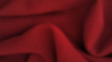 Buruşuk kumaşlı soyut bir arkaplan. Boş uzayı olan koyu kırmızı gerçekçi ipek dokusu. Vektör illüstrasyonu