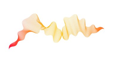 Beyaz zemin üzerinde turuncu dalga gradyan çizgileri olan soyut arkaplan. Modern teknoloji arka planı, dalga tasarımı. Vektör illüstrasyonu