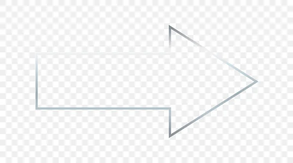 Armação Forma Seta Brilhante Prata Isolado Fundo Transparente Moldura Brilhante —  Vetores de Stock