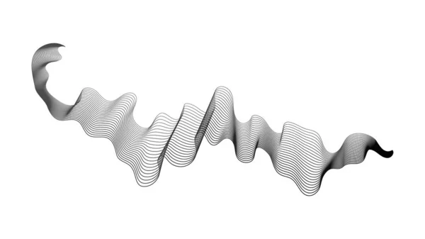 在白底上有单色波梯度线的摘要背景 现代技术背景 波浪设计 矢量说明 — 图库矢量图片