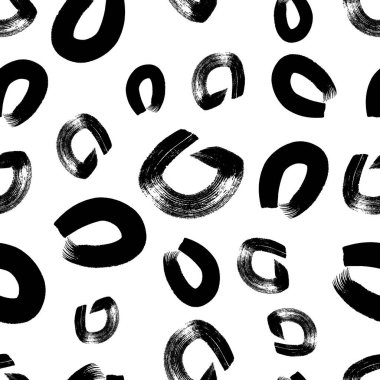 Kusursuz desenli, el çizimi, beyaz zemin üzerine çizilmiş karalama çemberleri. Soyut grunge dokusu. Vektör illüstrasyonu
