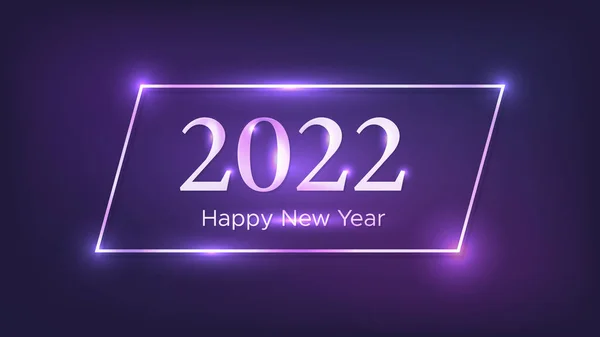 2022 Mutlu Yıllar Neon Geçmişi Noel Tebrik Kartı Ilanı Posterler — Stok Vektör