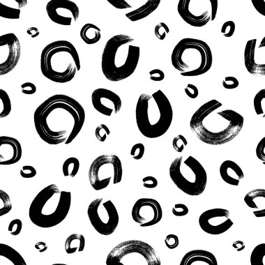 Kusursuz desenli, el çizimi, beyaz zemin üzerine çizilmiş karalama çemberleri. Soyut grunge dokusu. Vektör illüstrasyonu