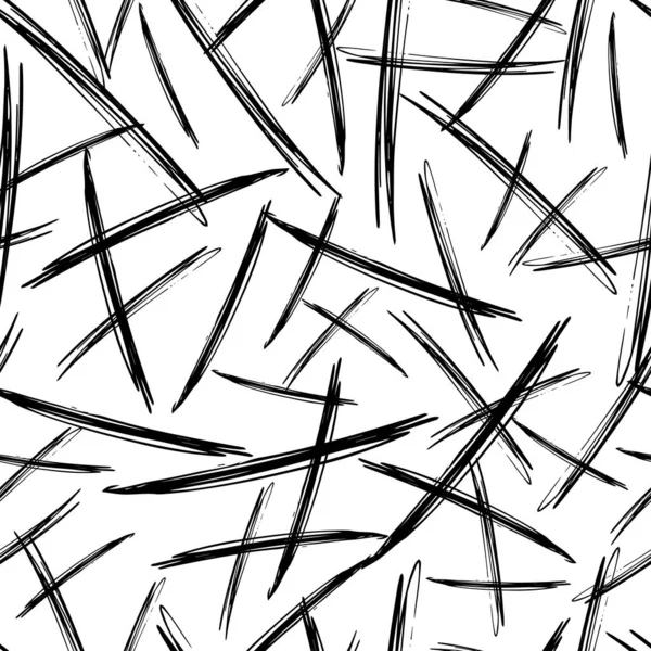 Απρόσκοπτη Μοτίβο Πινελιές Από Μαύρο Μολύβι Αφηρημένα Σχήματα Λευκό Φόντο — Διανυσματικό Αρχείο
