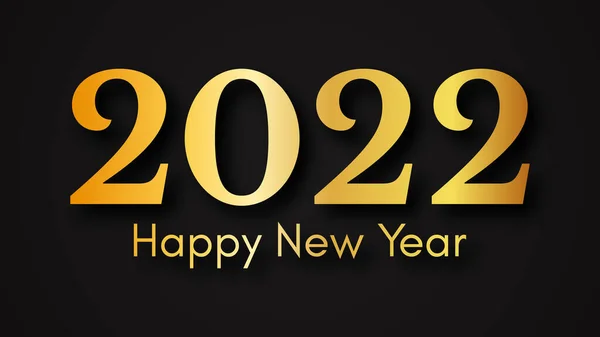 2022 Happy New Year Gold Background Abstract Backdrop Gold Inscription — Stock Vector