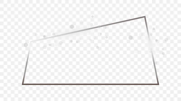 Marco Trapezoidal Brillante Plateado Con Destellos Aislados Sobre Fondo Transparente — Archivo Imágenes Vectoriales