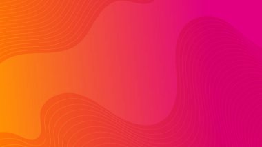 Dalga çizgileri olan modern renkli bir arkaplan. Kırmızı geometrik soyut sunum arkaplanı. Vektör illüstrasyonu