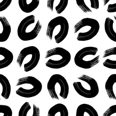 Kusursuz desenli, el çizimi, beyaz zemin üzerine çizilmiş karalama çemberleri. Soyut grunge dokusu. Vektör illüstrasyonu