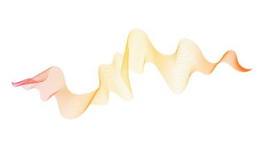 Beyaz zemin üzerinde turuncu dalga gradyan çizgileri olan soyut arkaplan. Modern teknoloji arka planı, dalga tasarımı. Vektör illüstrasyonu