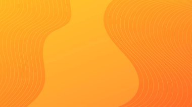Dalga çizgileri olan modern renkli bir arkaplan. Sarı geometrik soyut sunum arkaplanı. Vektör illüstrasyonu