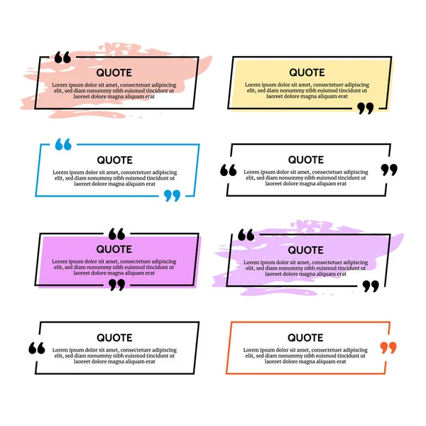 Набір Восьми Рамок Цитати Ізольовані Білому Тлі Векторне Ілюстрація — стоковий вектор