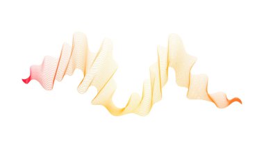 Beyaz zemin üzerinde turuncu dalga gradyan çizgileri olan soyut arkaplan. Modern teknoloji arka planı, dalga tasarımı. Vektör illüstrasyonu