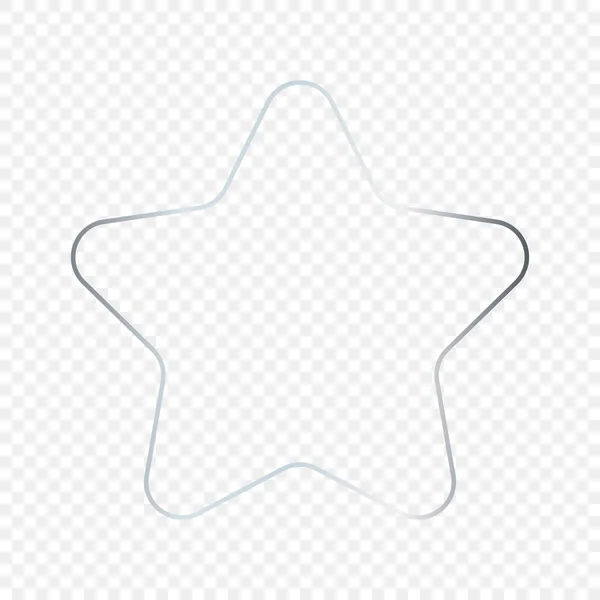 Marco Plateado Con Forma Estrella Redondeada Brillante Aislado Sobre Fondo — Vector de stock