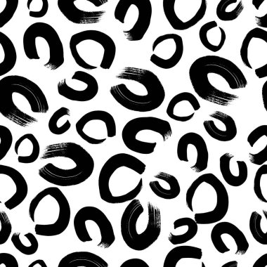 Kusursuz desenli, el çizimi, beyaz zemin üzerine çizilmiş karalama çemberleri. Soyut grunge dokusu. Vektör illüstrasyonu