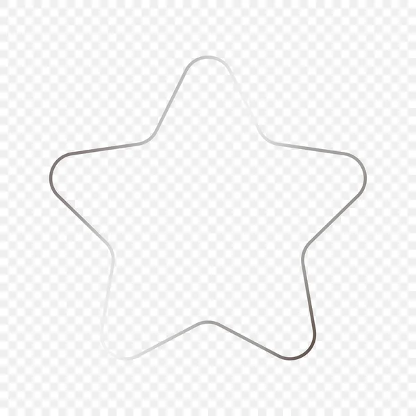 Marco Plateado Con Forma Estrella Redondeada Brillante Aislado Sobre Fondo — Vector de stock