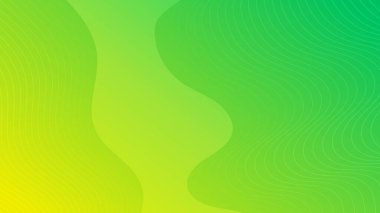 Dalga çizgileri olan modern renkli bir arkaplan. Yeşil geometrik soyut sunum arkaplanı. Vektör illüstrasyonu