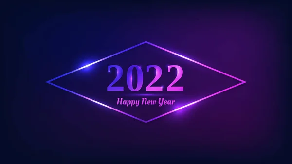 2022 Bonne Année Fond Néon Cadre Losange Néon Avec Des — Image vectorielle