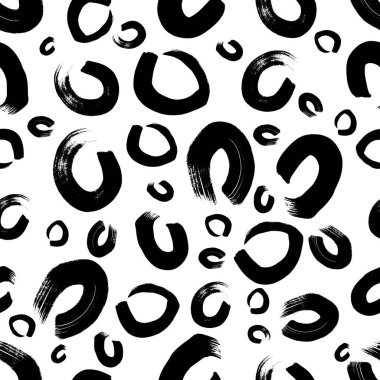 Kusursuz desenli, el çizimi, beyaz zemin üzerine çizilmiş karalama çemberleri. Soyut grunge dokusu. Vektör illüstrasyonu