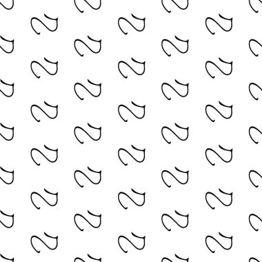 Siyah çizim eli beyaz arka planda yuvarlak kıvrımlı şekilli kusursuz desen. Soyut grunge dokusu. Vektör illüstrasyonu