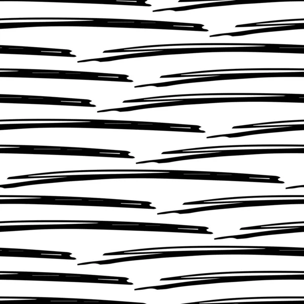 Pola Mulus Dengan Goresan Kuas Pensil Hitam Dalam Bentuk Abstrak - Stok Vektor