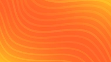 Dalga çizgileri olan modern renkli bir arkaplan. Turuncu geometrik soyut sunum arkaplanı. Vektör illüstrasyonu
