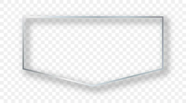 Срібна Сяюча Рамка Тіні Ізольована Прозорому Фоні Блискуча Рамка Блискучими — стоковий вектор