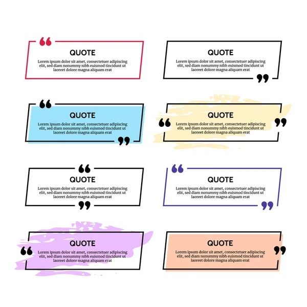 Набір Восьми Рамок Цитати Ізольовані Білому Тлі Векторні Ілюстрації — стоковий вектор