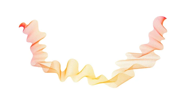 白い背景にオレンジ色の波勾配の線で抽象的な背景 現代の技術的背景 波のデザイン ベクターイラスト — ストックベクタ