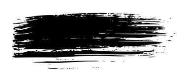 Siyah fırça darbesi. El çizimi mürekkep lekesi beyaz arka planda izole edilmiş. Vektör illüstrasyonu